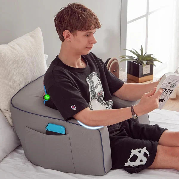 Belro reading lap pillow and laptop desk for bed, soft cushion with built-in support for comfortable reading and working.