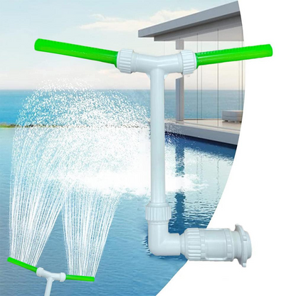 Belro outdoor swimming pool fountain spray with luminous light, featuring water jets and glowing illumination for garden pool decor.