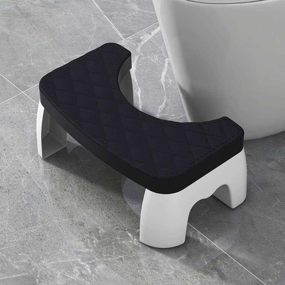 Belro non-slip compact toilet squat stool designed for bathroom use, featuring sturdy construction and textured surface for safety.