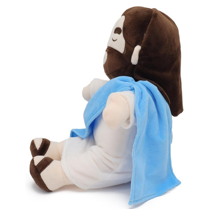 Belro Breathing Jesus plushie for sleep aid, soft and soothing men's clothing accessory with calming design.