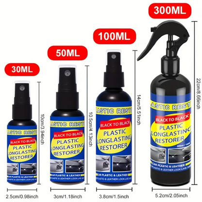 Belro Car Plastic Restorer back to black gloss coating solution for restoring and repairing plastic surfaces in vehicles.