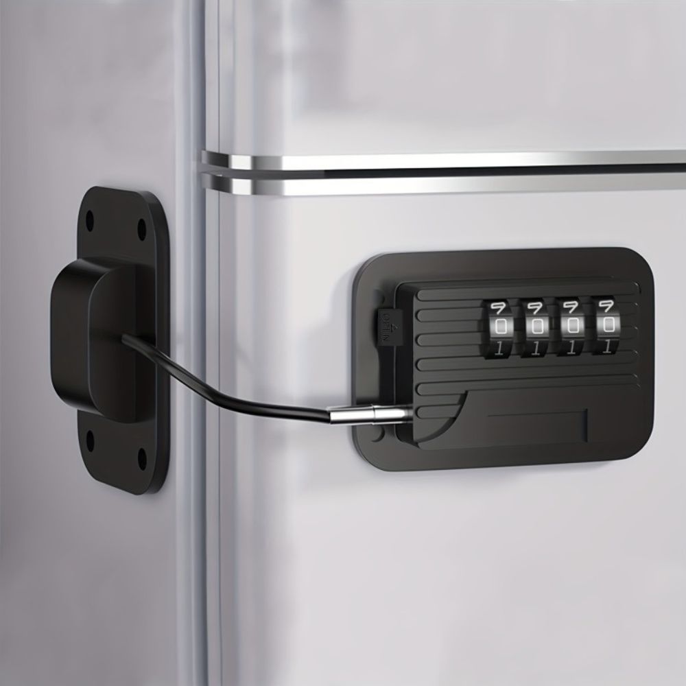 Belro Secure Fridge Door Safety Lock with code, electronic smart lock for fridge security and child safety.
