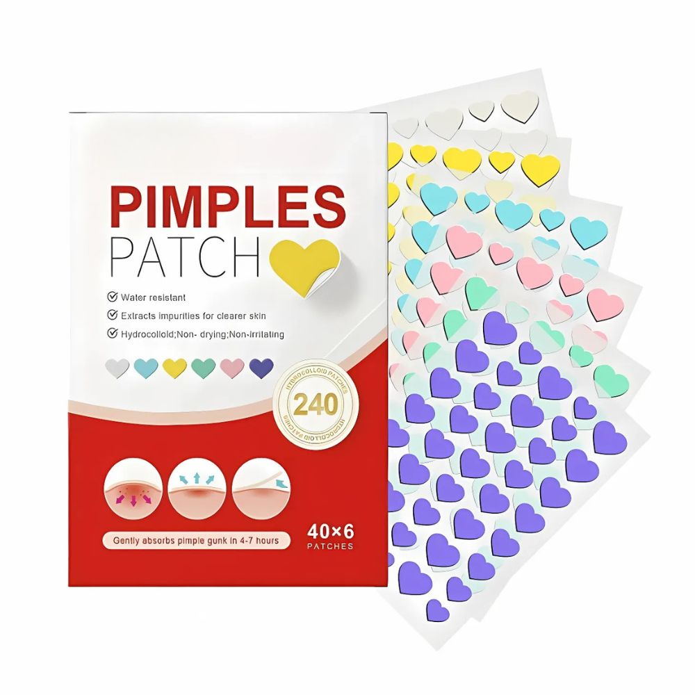 Colorful Belro pimple patches for men, 240-piece set, designed to cover and treat skin blemishes.