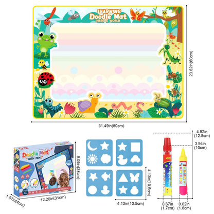 Belro Magic Reusable Doodle Mat for Kids with colorful drawings and no mess coloring surface, perfect for creative play.