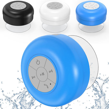 Belro shower speaker in waterproof design with control buttons, ideal for bathroom music and hands-free calls.