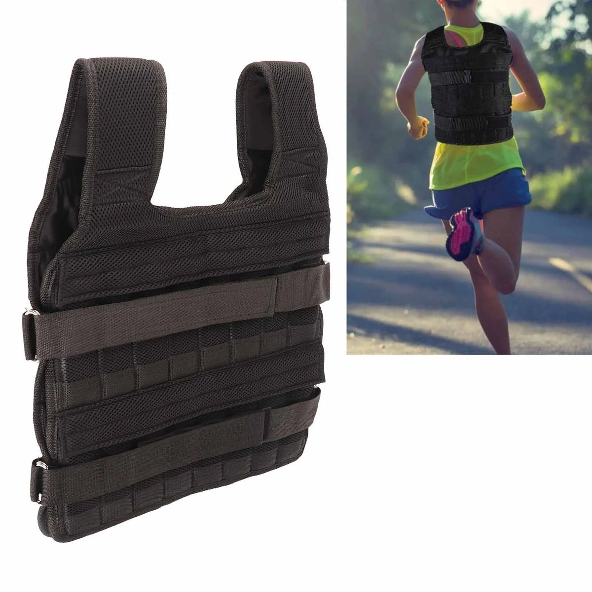 Men's Belro heavy-duty workout vest weight, durable fitness clothing for men, shown on a model during exercise.
