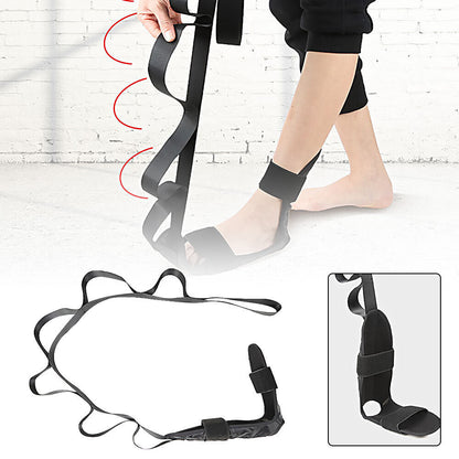 Belro men's yoga stretch strap with adjustable length, shown coiled on a plain background for flexible stretching exercises.