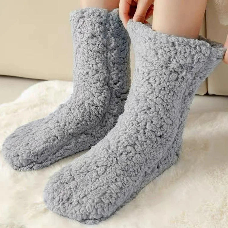 Belro winter plush indoor warm socks in cozy, soft fabric, perfect for cold weather comfort and indoor wear.