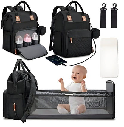 Belro changing bag with integrated travelling baby cot, stylish and functional bags and luggage for parents on the go