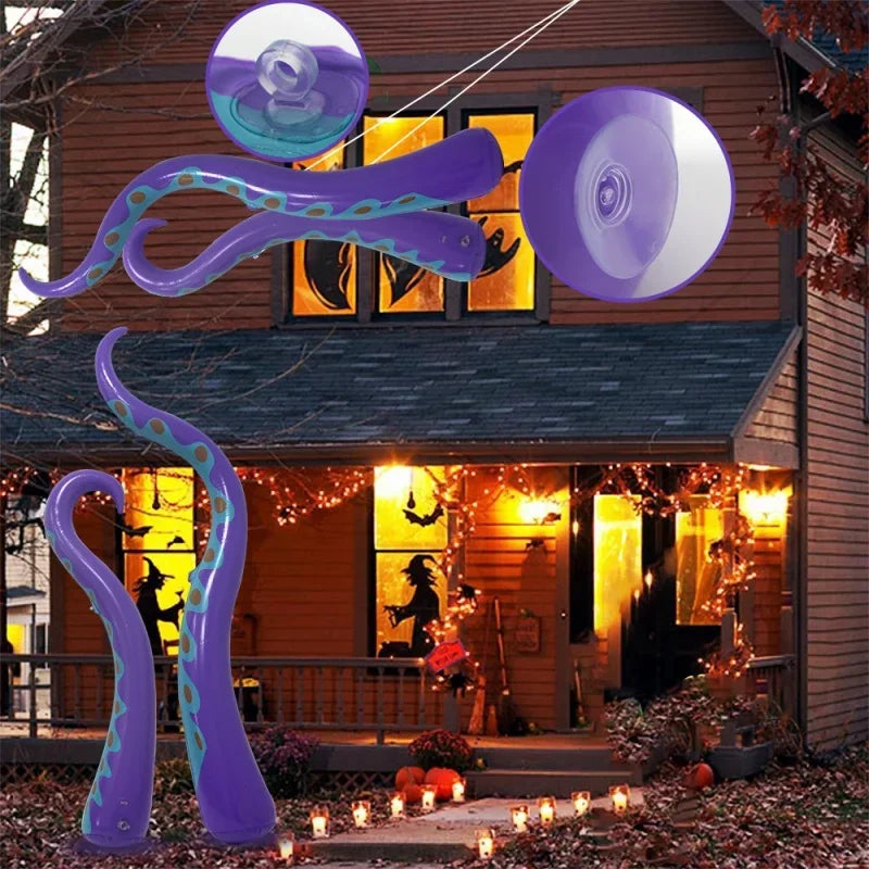 Belro giant inflatable octopus tentacles for scary Halloween decorations, featuring detailed, colorful tentacle design for spooky costumes.
