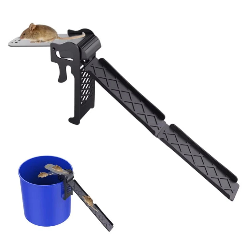 Belro Walk the Plank Humane reusable mouse trap set in a home and garden outdoor environment, showing its design and construction.