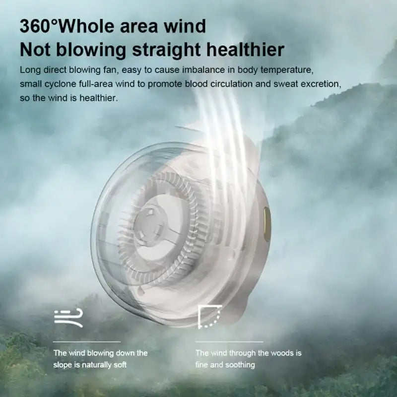 Belro portable waist fan with bladeless handheld design, outdoor clip-on fan for personal cooling and outdoor activities