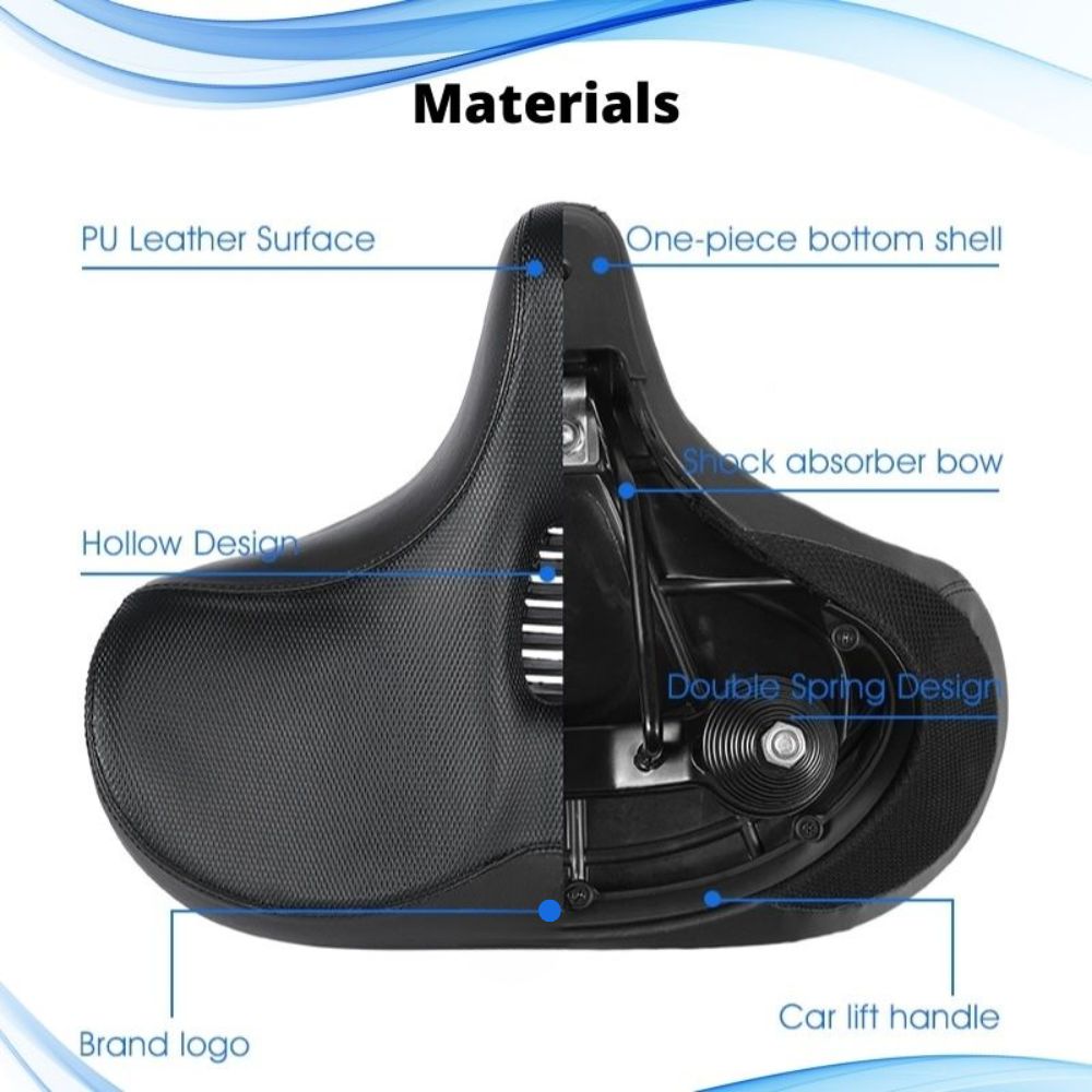 Belro extra large outdoor bike seat with thick foam padding and waterproof cover, designed for comfortable cycling.
