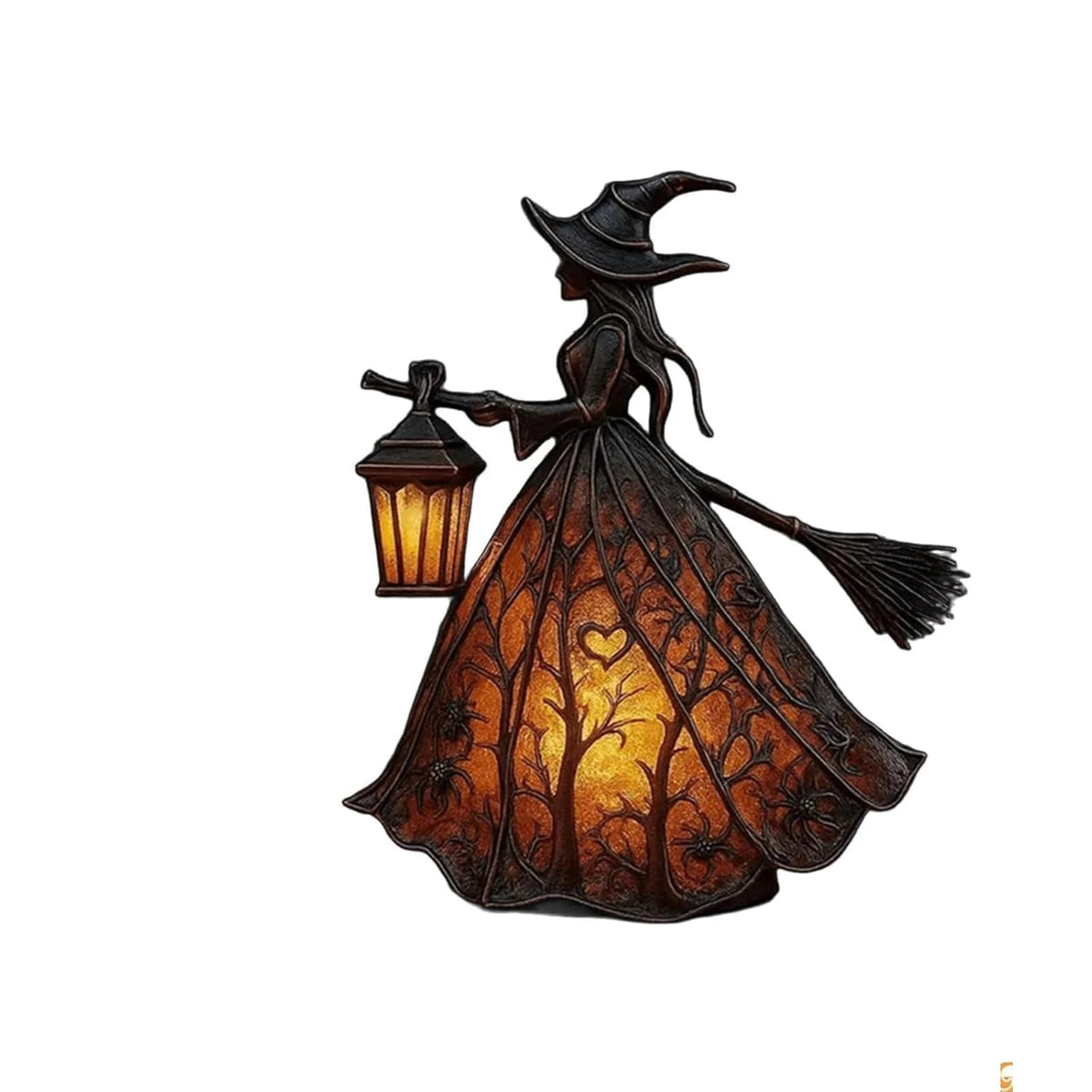 Belro Halloween witch table lamp with spooky design, perfect for desk decor and night lighting during Halloween festivities.