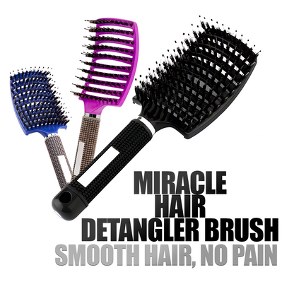 Belro Miracle Hair Detangler shown on hair, designed for effortless knot removal and smooth, shiny hair in the health and beauty hair care category.