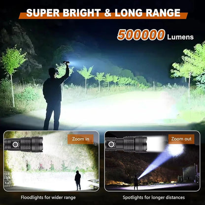 Belro high lumen rechargeable flashlight emitting bright light, compact handheld LED flashlight for outdoor and emergency use