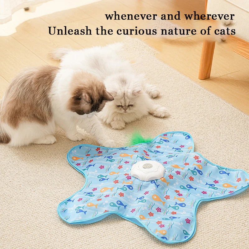 Belro automatic hide and seek interactive cat toy with moving parts for engaging feline play.
