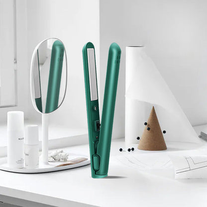 BowLift Mini 2-in-1 curling and straightening iron with ceramic coating, compact size, perfect for versatile hair styling.