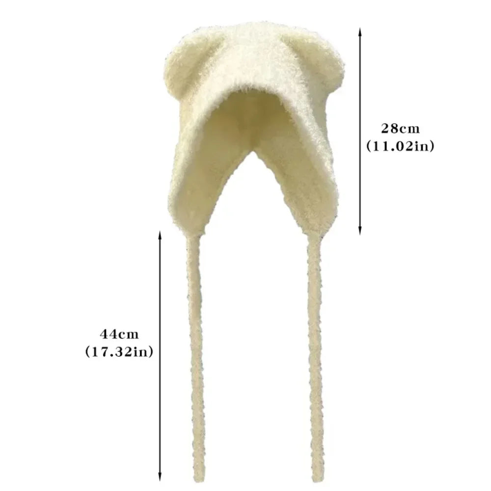 Belro cute bear ear winter hat with plush fabric and cozy design, perfect for cold weather and winter accessories.