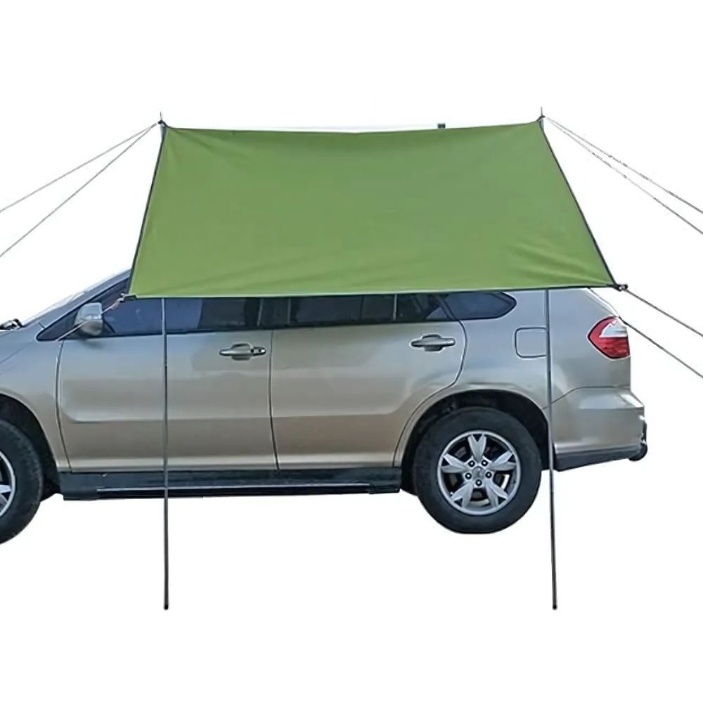 Belro waterproof car canopy side awning pull-out kit installed on outdoor vehicle, providing shade and weather protection.