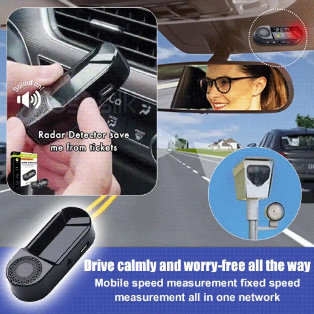 Belro Ultimate Radar Detector for automotive electronics, showing the device with display and control buttons.