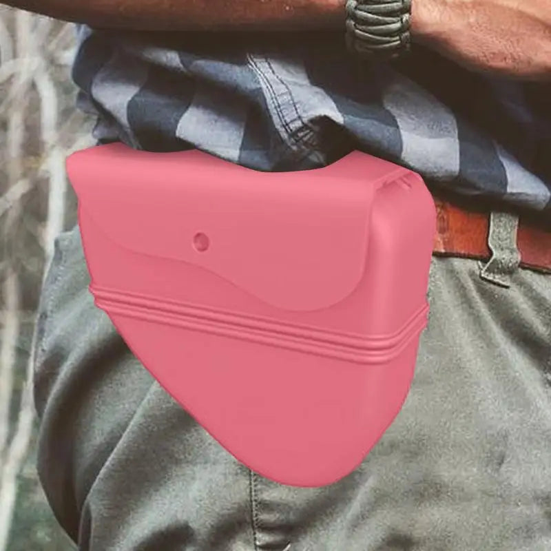 Belro silicone dog treat pouch with waist clip, compact training bag for pet treats and accessories, durable and easy to wear.
