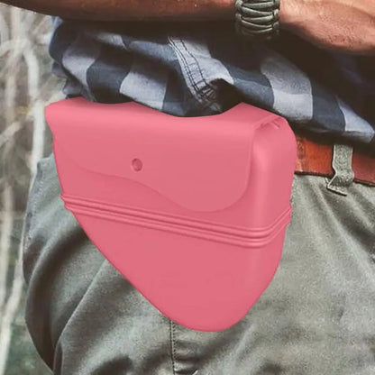 Belro silicone dog treat pouch with waist clip, compact training bag for pet treats and accessories, durable and easy to wear.