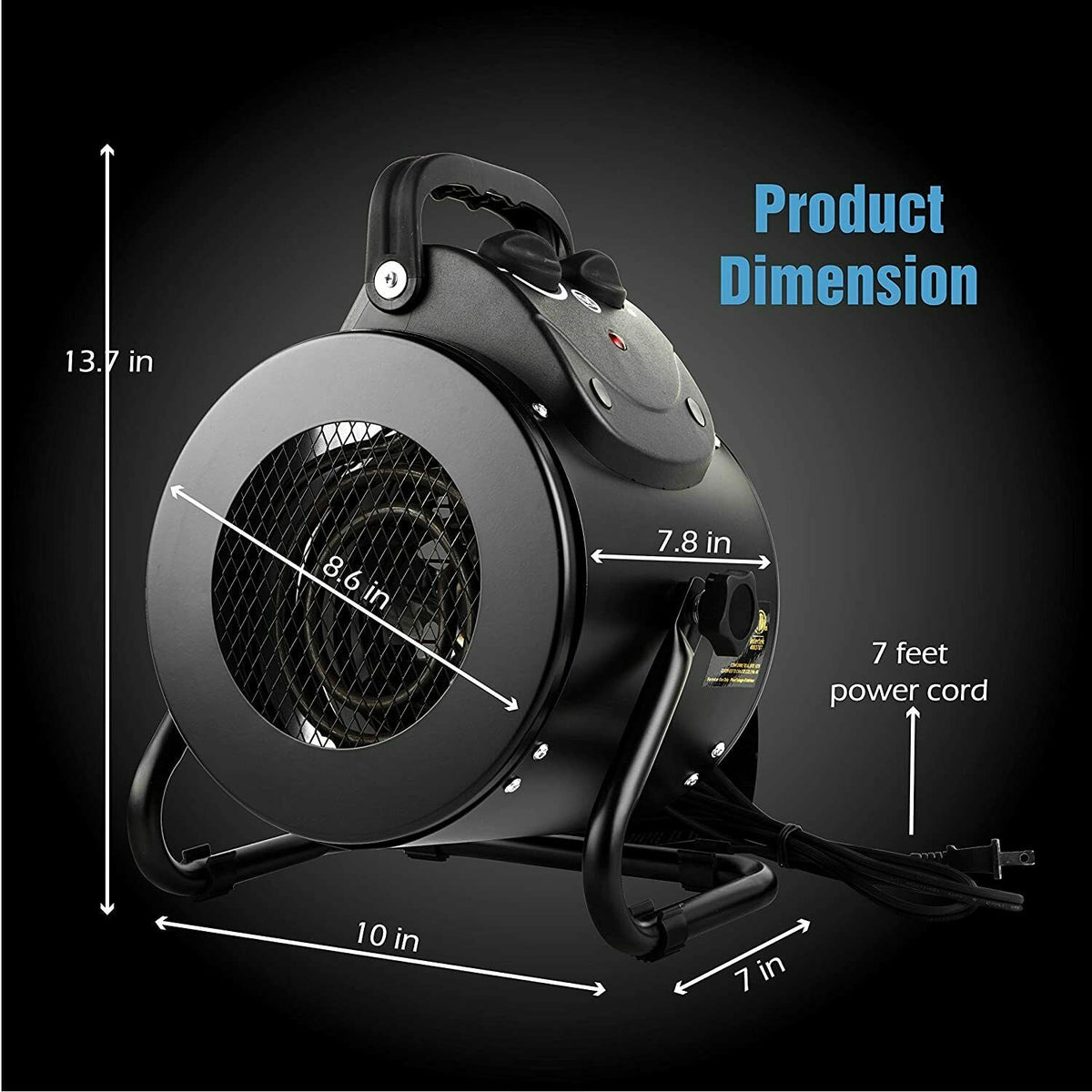 Belro electric heater fan for greenhouse grow tent, compact portable heater with fast heating and IPX4 waterproof protection.