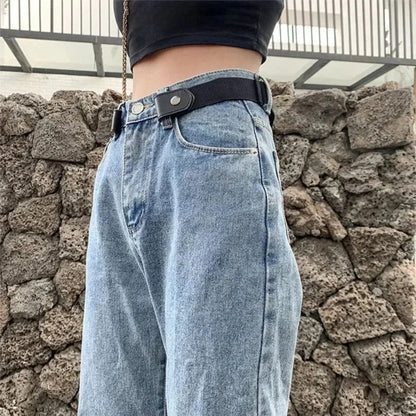 Black adjustable elastic invisible belt from Belro with no buckle, designed for comfortable, seamless wear under clothing.