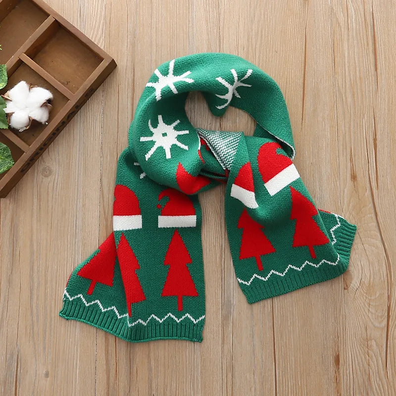 Belro cute Christmas knit scarf for kids, cozy winter accessory with festive holiday design, perfect for winter warmth.