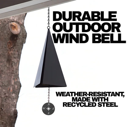 Belro Door County wind bell hanging outdoors, decorative garden and home decor with metal chimes and intricate design.