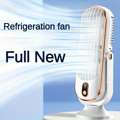 Belro mini portable air conditioner for desktop, compact home and garden outdoor cooling device with vents and control panel.
