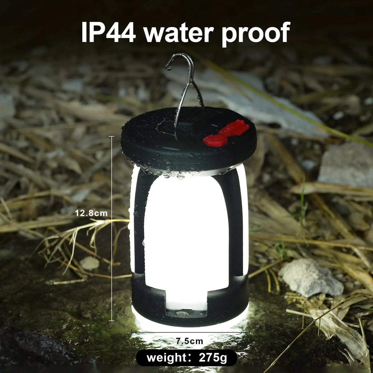 Belro Solar USB Folding Leaf Camping Lantern with bright LED light, compact design, and foldable leaf-shaped handles for outdoor use.