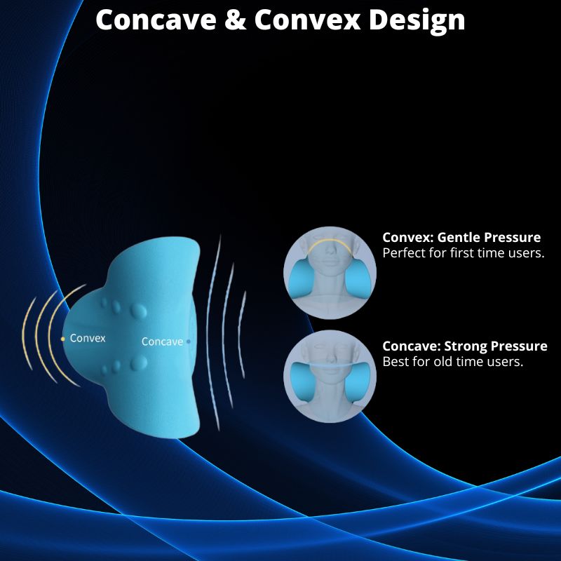 Belro cervical neck stretcher pillow for chiropractic traction and pain relief, shown with adjustable straps and ergonomic design.