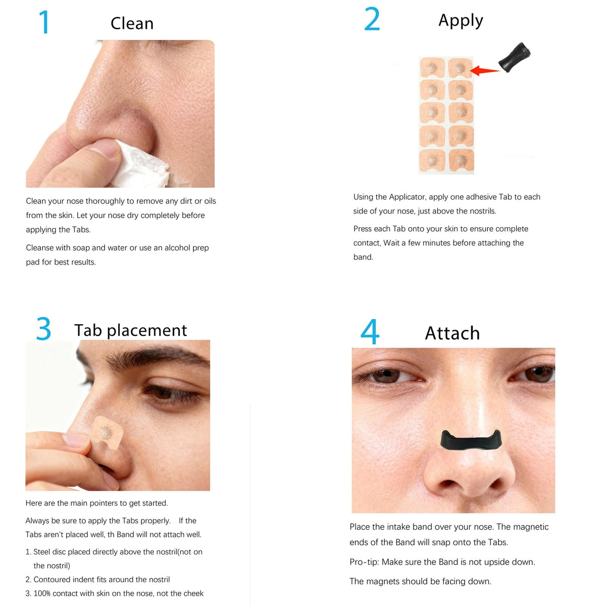Belro magnetic nasal strips for snoring relief, showing two strips with adhesive and magnetic components on a white background.