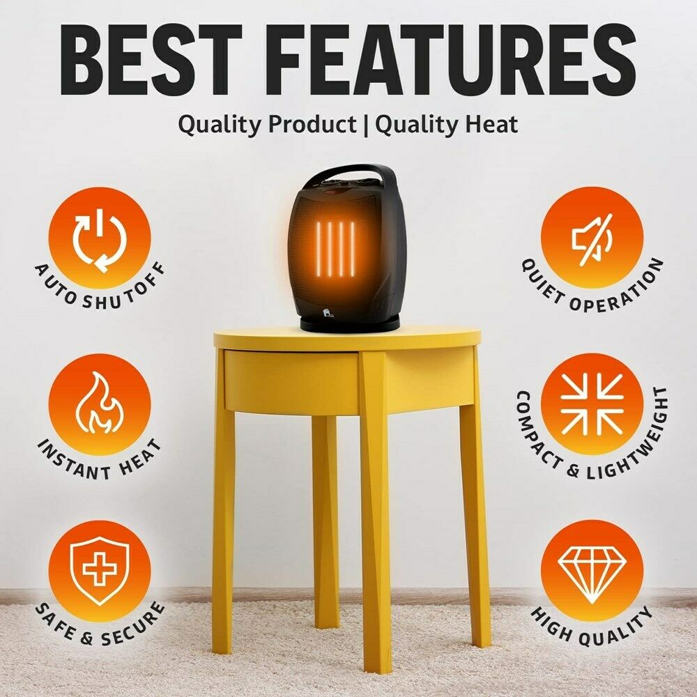 Belro portable electric space heater with oscillating fan, thermostat, and quiet operation for home heating.