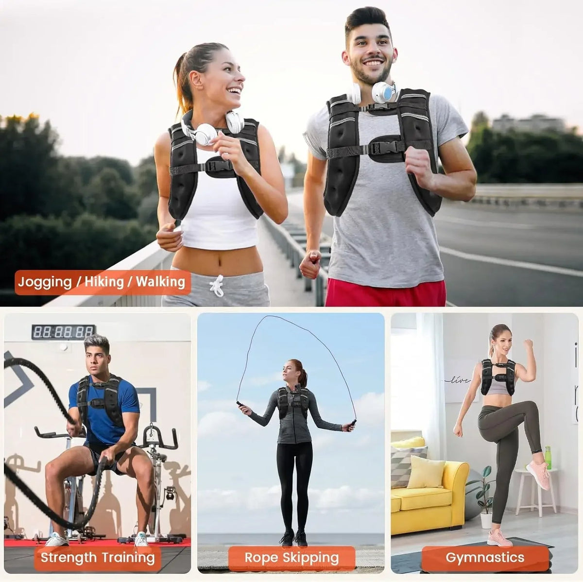 Men's adjustable weighted vest with reflective stripes by Belro, featuring a snug fit and safety visibility for outdoor workouts.