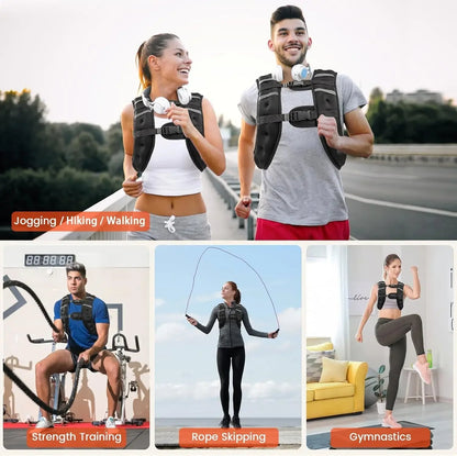 Men's adjustable weighted vest with reflective stripes by Belro, featuring a snug fit and safety visibility for outdoor workouts.