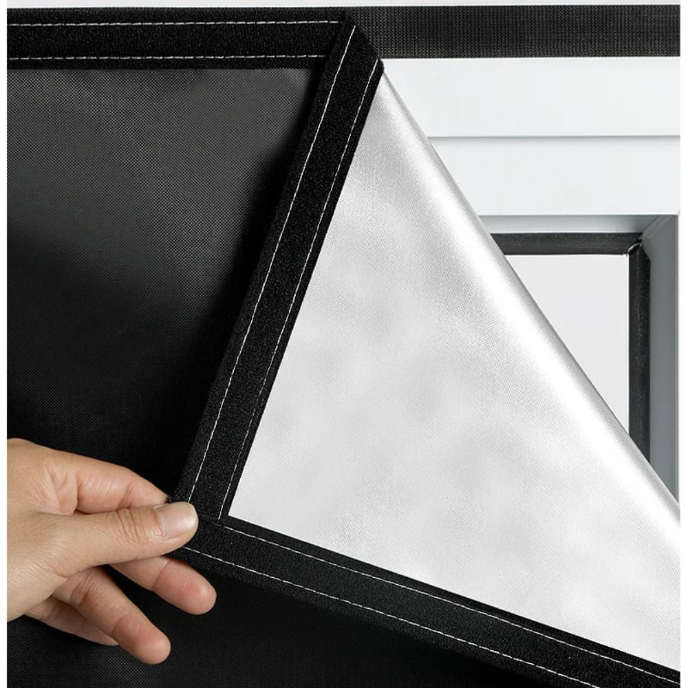 Belro black blackout adhesive window cover shade for men, designed to block sunlight and reduce glare in clothing or window areas.