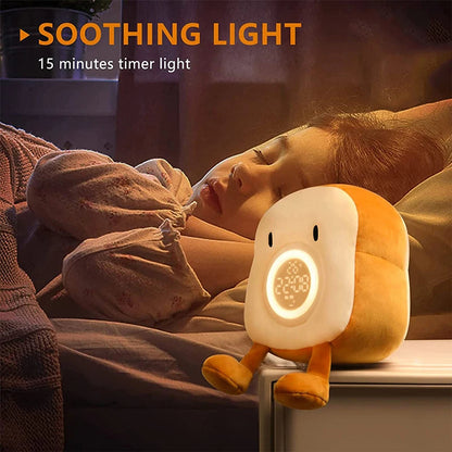 Belro Alarm Clock Plushie with built-in night light, soft plush toy featuring clock design and gentle illumination for kids' rooms.