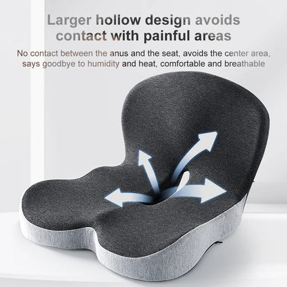 Belro Memory Foam Lumbar Pillow seat cushion for back support, ergonomic design for improved posture and comfort.