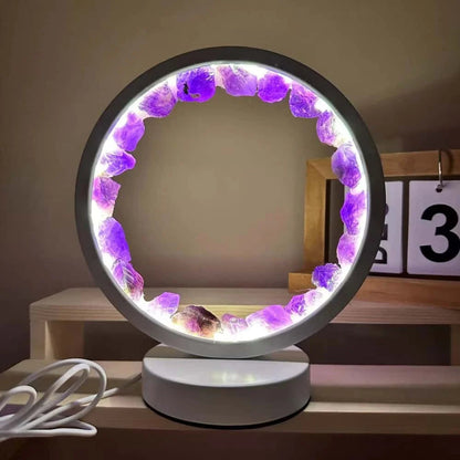 Belro Healing Stone Night Lamp with crystal column design, showcasing a soothing glowing light and elegant decorative night light.
