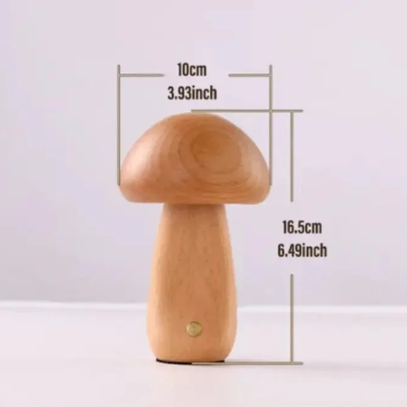 Belro mushroom night light bedside lamp emitting soft glow, ideal for cozy bedroom lighting and nighttime ambiance.