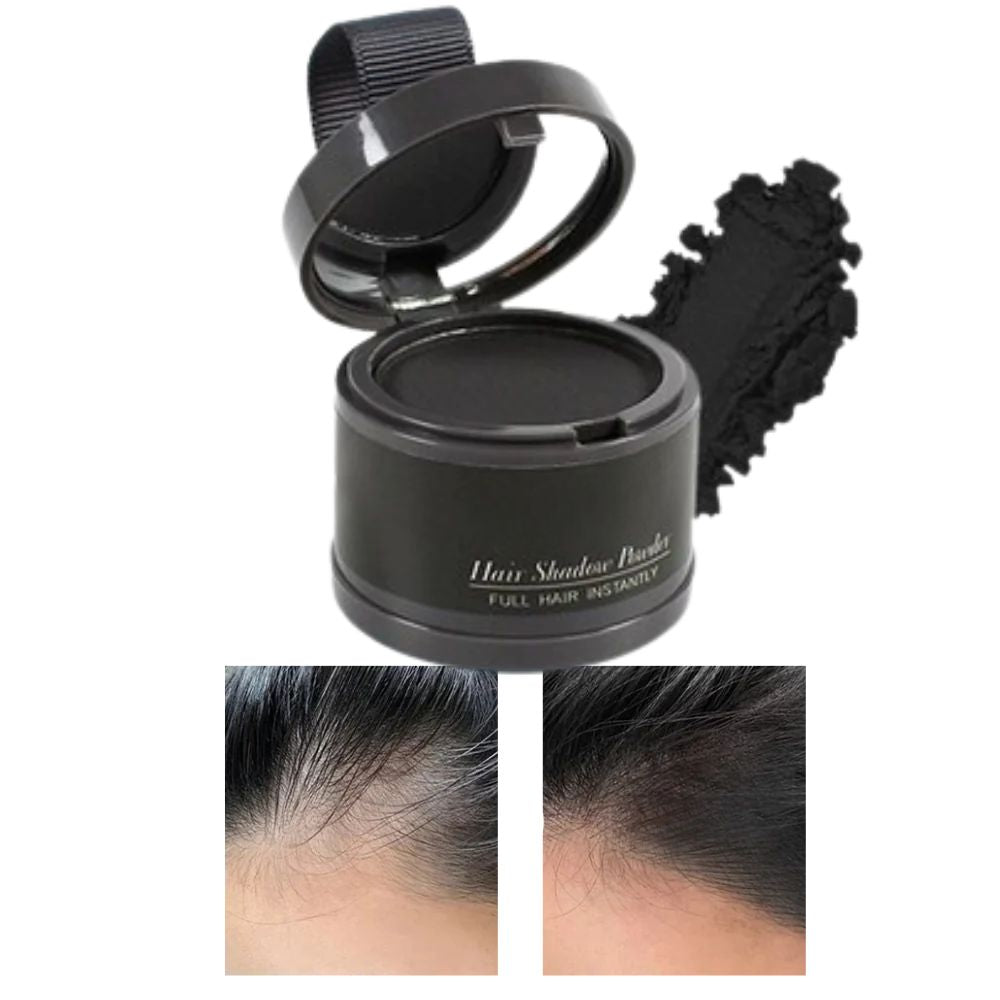 Belro Hair Root Concealer Powder in a compact container, designed to cover roots and add volume to hair.