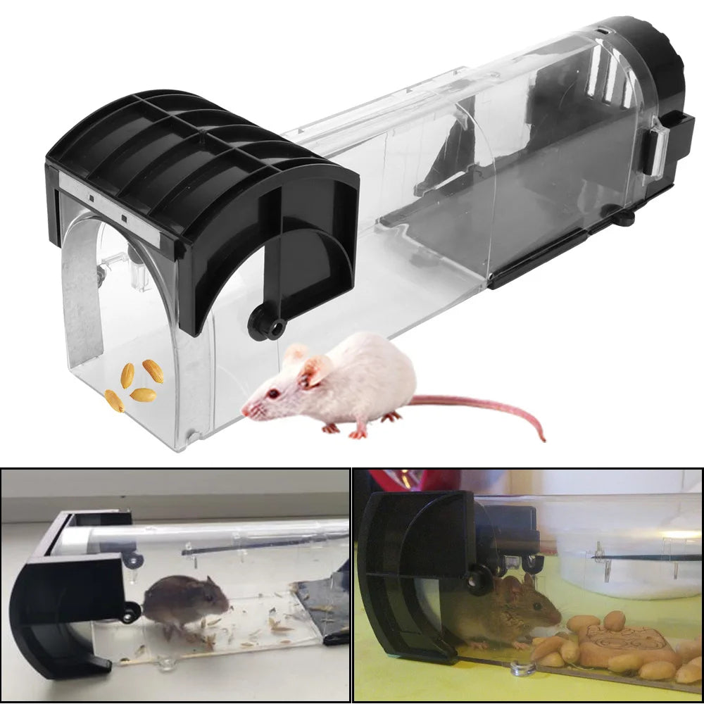 Belro reusable humane mouse trap with self-locking door, designed for outdoor pest control in home and garden settings.