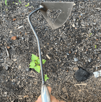 Belro all steel hollow hoe for gardening, showing a sturdy garden tool with a steel blade and handle, ideal for outdoor gardening tasks.