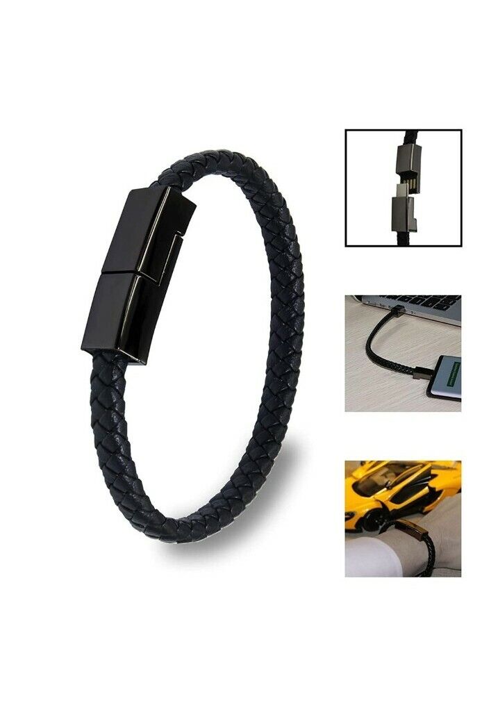 Belro charging and data sync bracelet with sleek design, featuring a secure clasp and integrated connector for device connection.