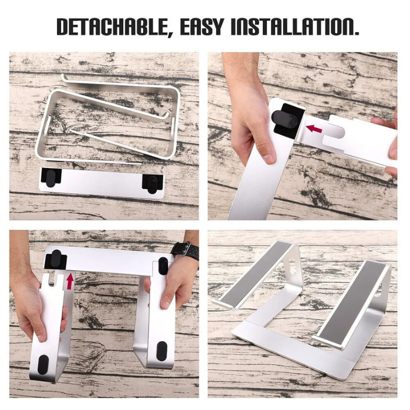 Belro aluminum vertical laptop stand for electronics and computers, showcasing a sleek, sturdy design for desk organization.