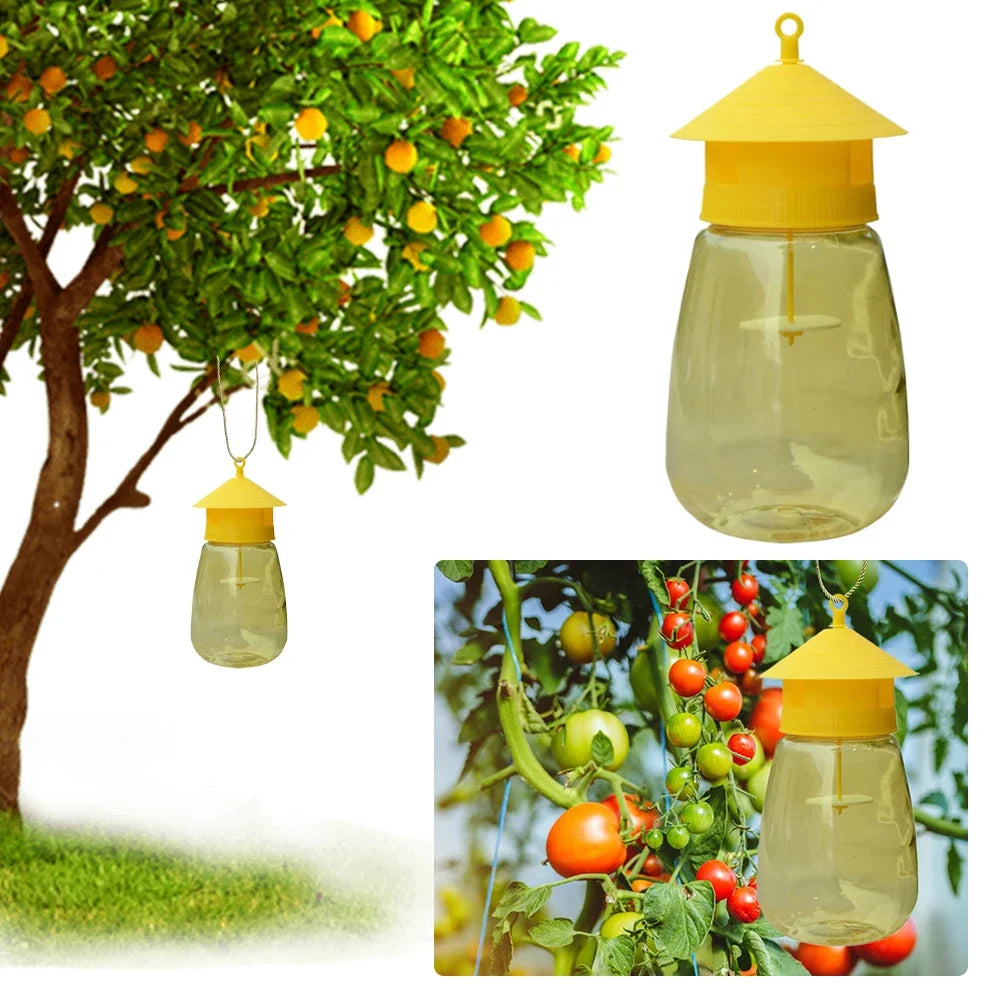 Belro Hanging Fruit Fly Trap for outdoor pest control, featuring a mesh design and bait cup to attract and trap fruit flies.