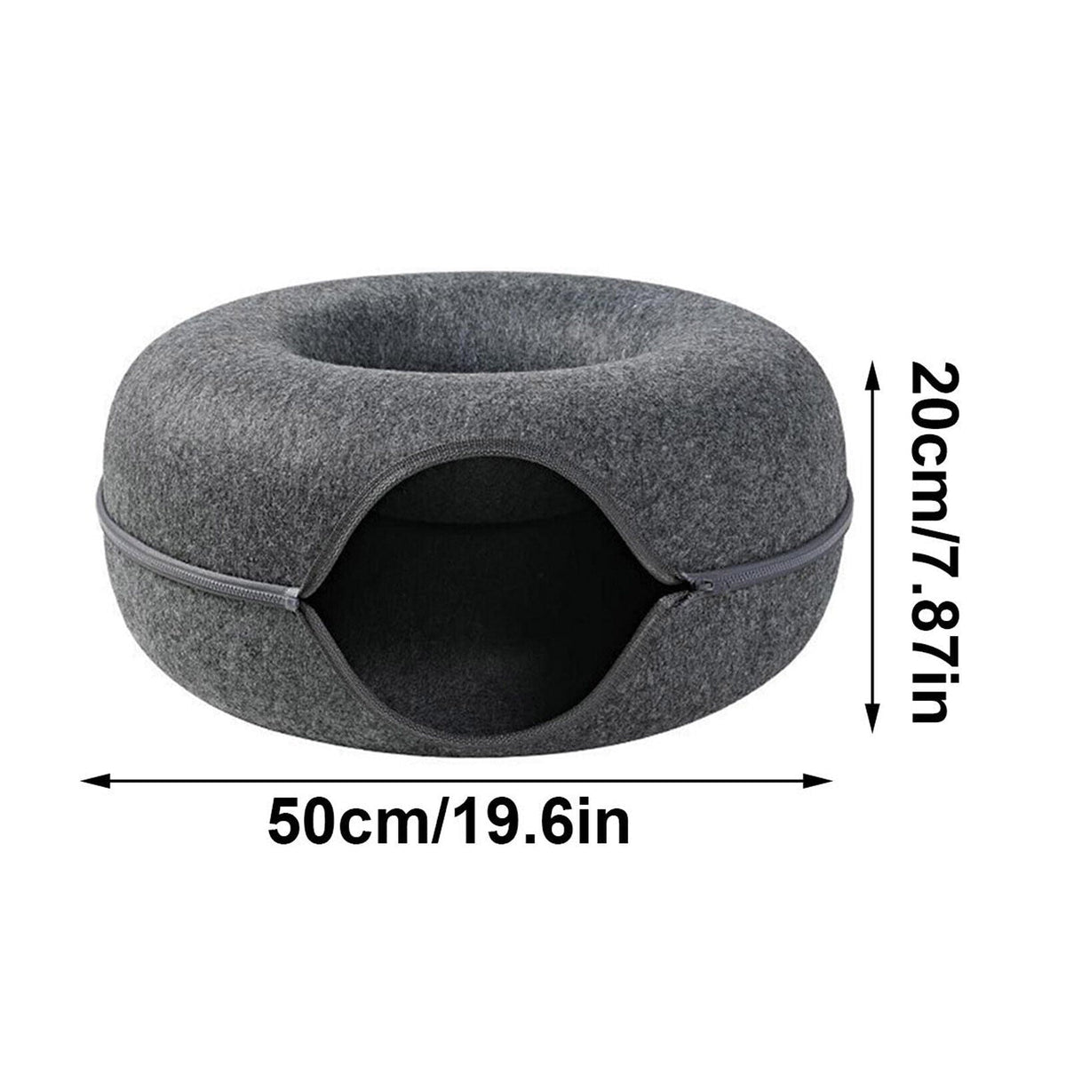 Belro Tunnel Interactive Cat Bed with cozy fabric, designed for cats to play and rest inside, featuring a fun tunnel shape.